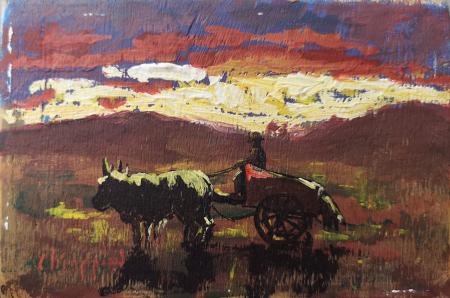 Quadro di  Chiappini Paesaggio  - olio tavola 